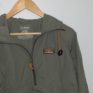 XS LL Bean Women’s Classic Anorak Green Pullover